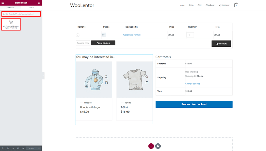 WooLentor Cross Sell Product..( Custom ) Widget